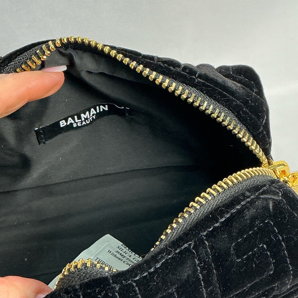 Balmain Black Velvet Travel Cosmetics Bag/Pouch New - Picture 7 of 10